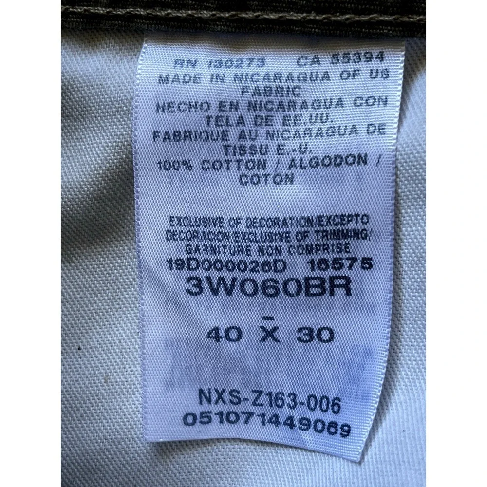 Wrangler Mens Riggs Workwear Ripstop Ranger Cargo‎ Pants Size 40X30 Bark Relaxed
